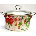 enamel cookware pot /casserole set with full decal& double handle